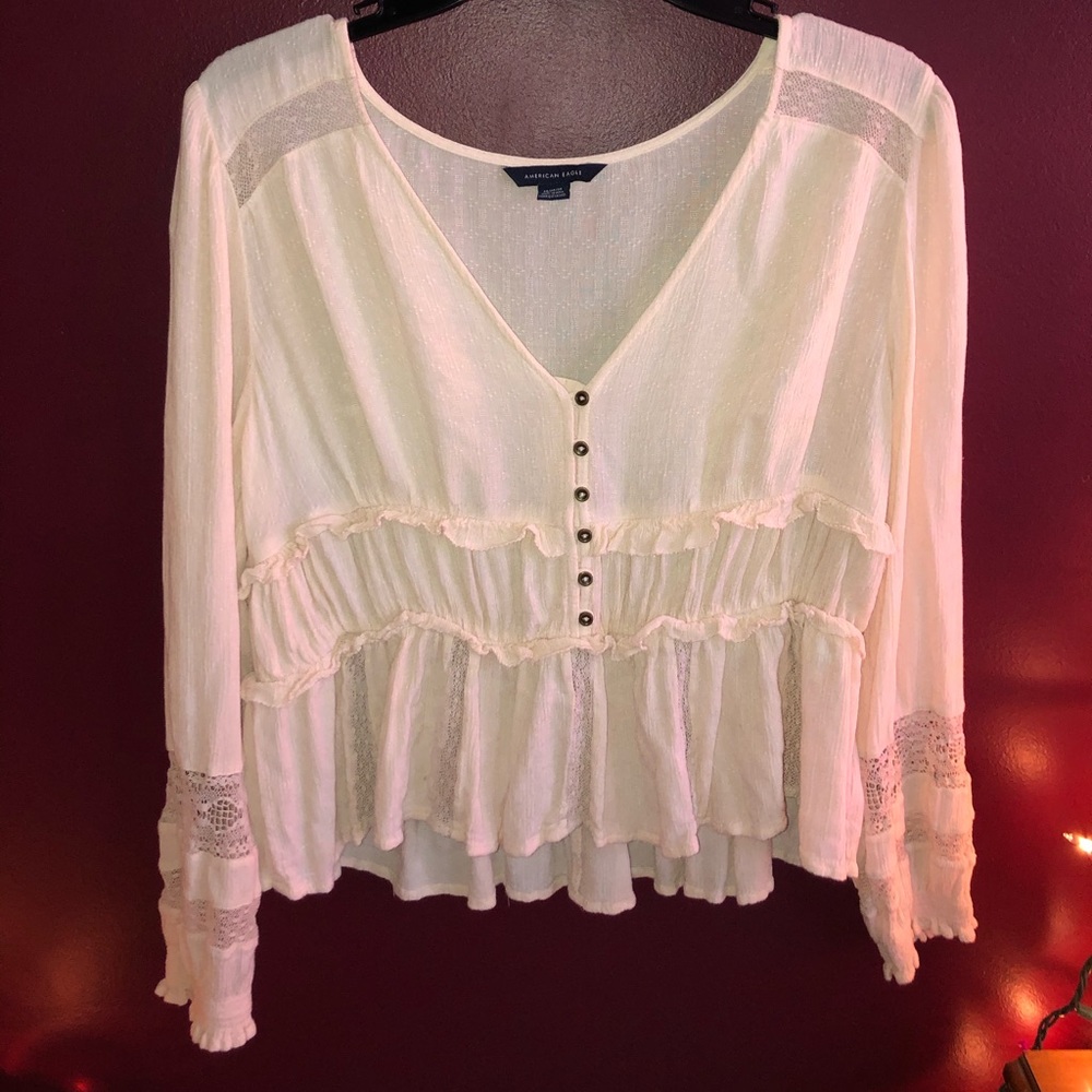 American Eagle Peasant Top Blouse